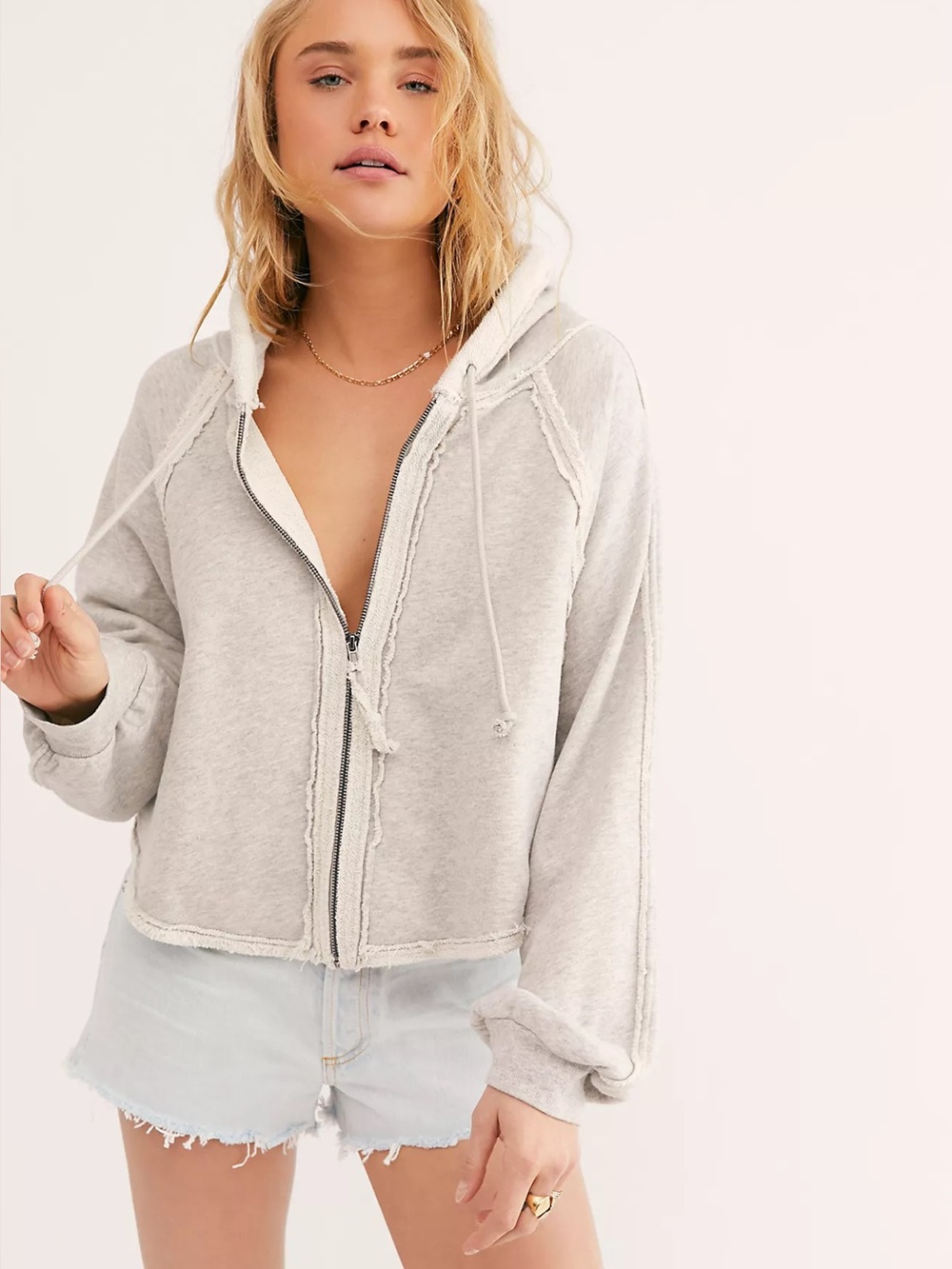 Free People Kara Cardi in Heather Grey